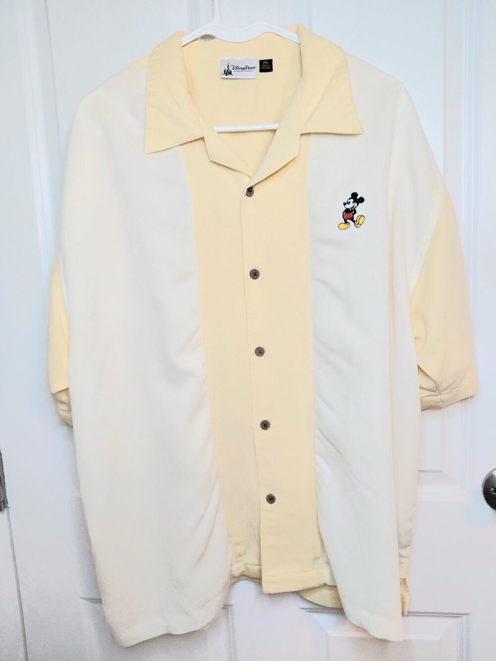 Disney Parks Mickey Mouse Retro Colorblock Camp Shirt 2XL Bowling Shirt 2019